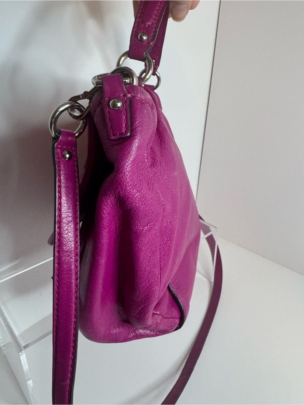 #440 Coach Madison Annabelle Leather Two-Way Satchel Crossbody Bag - Picture 6 of 17